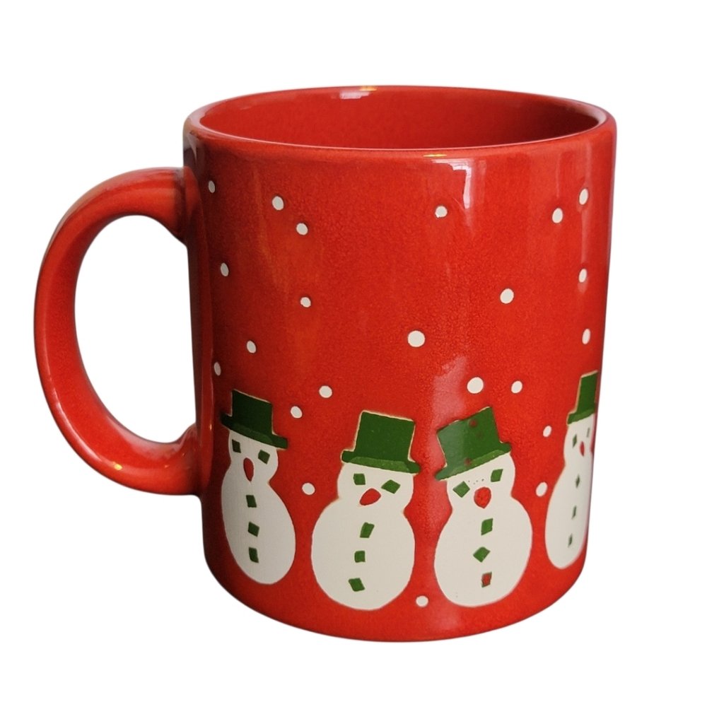 Waechtersbach Christmas Coffee Mug‎ with Snowman Red White Green Made in Germany